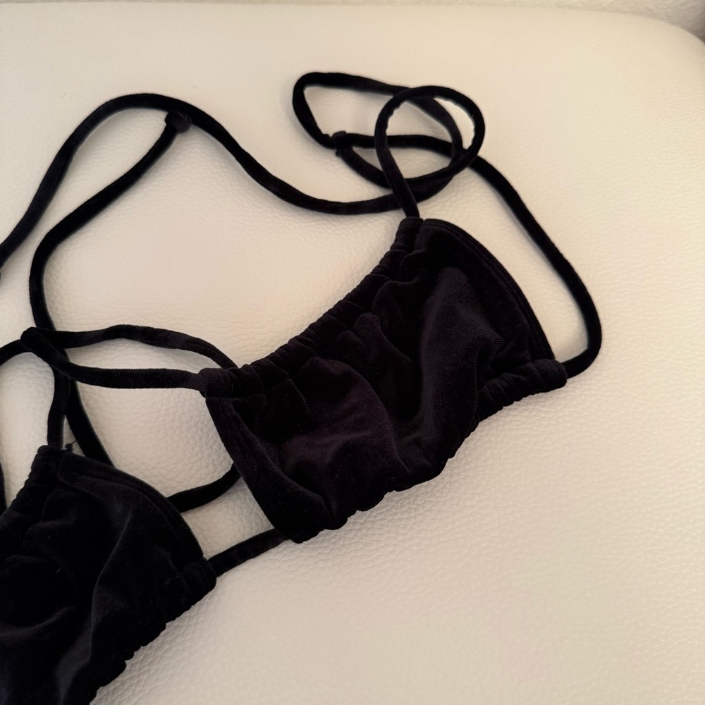Kendall & Kylie Black Velvet Bikini top